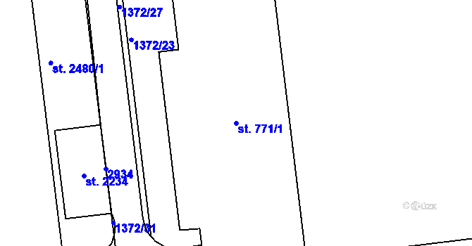 Parcela st. 771/1 v KÚ Malenovice u Zlína, Katastrální mapa