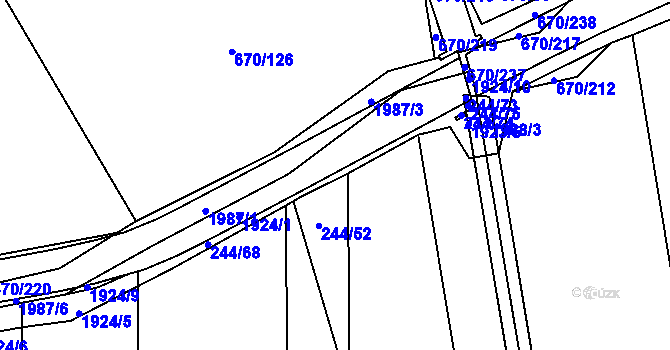 Parcela st. 244/70 v KÚ Malenovice u Zlína, Katastrální mapa