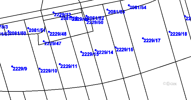 Parcela st. 2229/14 v KÚ Malenovice u Zlína, Katastrální mapa