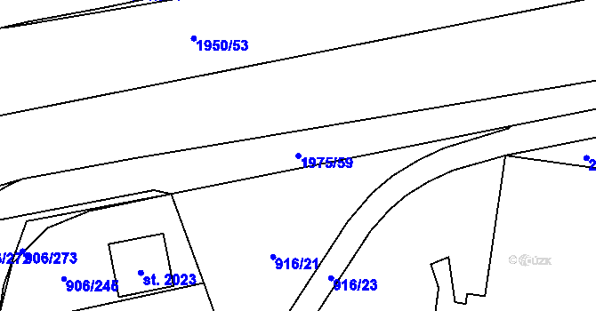Parcela st. 1975/59 v KÚ Malenovice u Zlína, Katastrální mapa