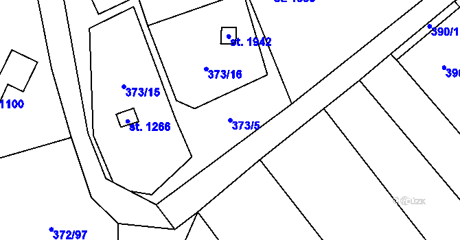 Parcela st. 373/5 v KÚ Malenovice u Zlína, Katastrální mapa