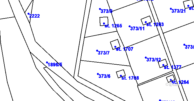 Parcela st. 373/7 v KÚ Malenovice u Zlína, Katastrální mapa