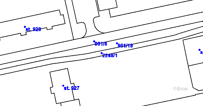 Parcela st. 2248/1 v KÚ Malenovice u Zlína, Katastrální mapa
