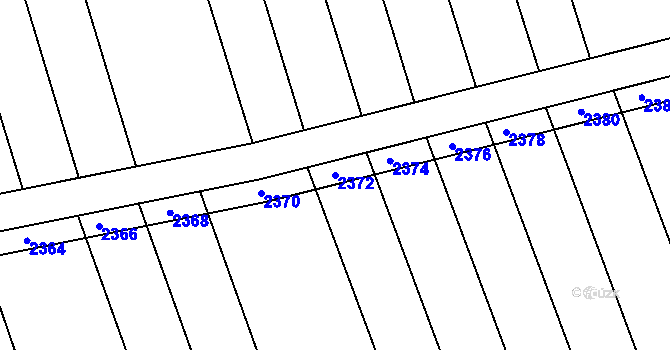 Parcela st. 2372 v KÚ Malenovice u Zlína, Katastrální mapa