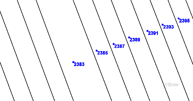 Parcela st. 2385 v KÚ Malenovice u Zlína, Katastrální mapa