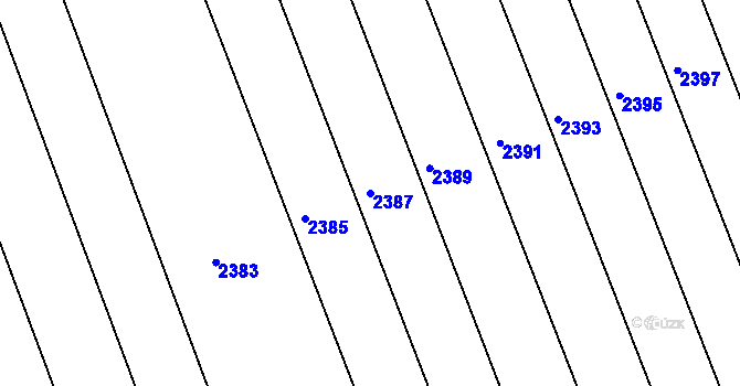 Parcela st. 2387 v KÚ Malenovice u Zlína, Katastrální mapa