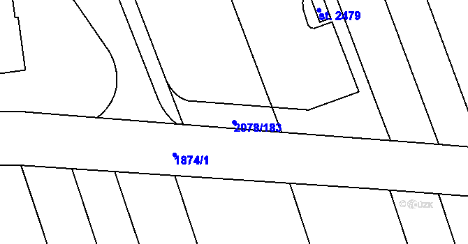 Parcela st. 2078/183 v KÚ Malenovice u Zlína, Katastrální mapa