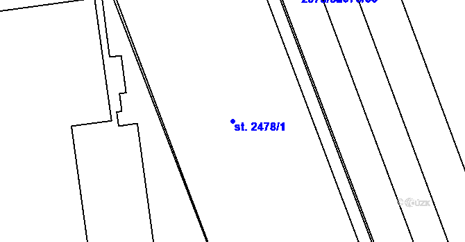 Parcela st. 2478/1 v KÚ Malenovice u Zlína, Katastrální mapa