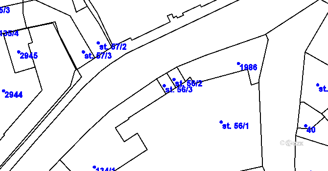Parcela st. 56/3 v KÚ Malenovice u Zlína, Katastrální mapa