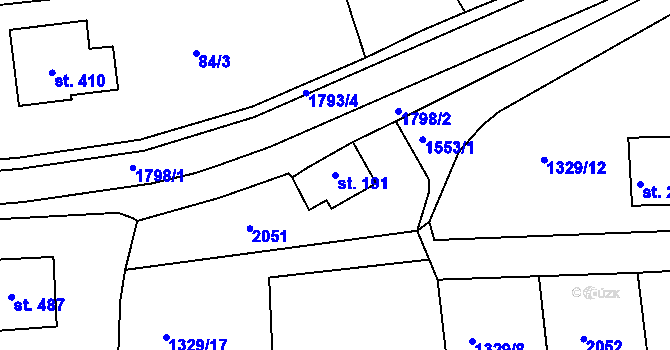 Parcela st. 191 v KÚ Tečovice, Katastrální mapa