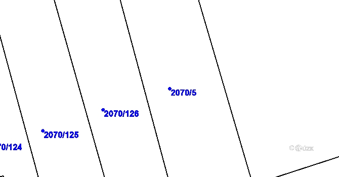 Parcela st. 2070/5 v KÚ Tečovice, Katastrální mapa