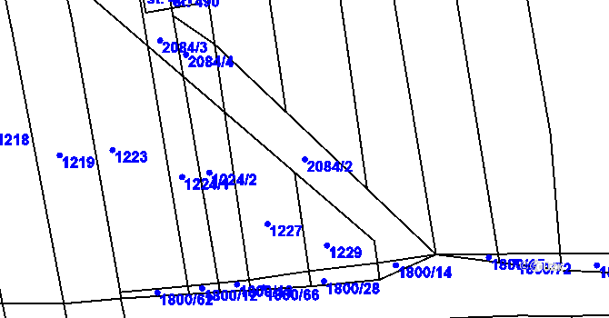 Parcela st. 2084/2 v KÚ Tečovice, Katastrální mapa