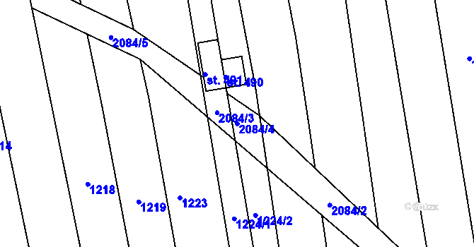 Parcela st. 2084/4 v KÚ Tečovice, Katastrální mapa