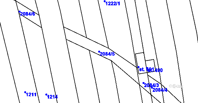 Parcela st. 2084/5 v KÚ Tečovice, Katastrální mapa