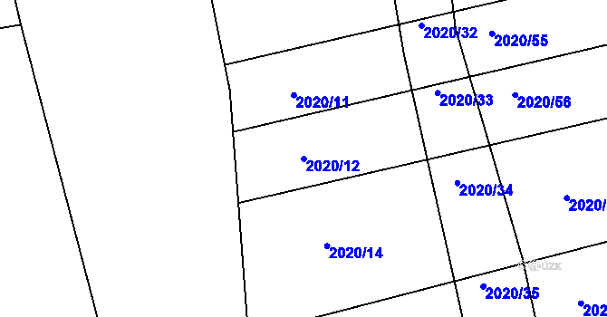 Parcela st. 2020/12 v KÚ Tečovice, Katastrální mapa