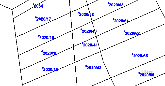 Parcela st. 2020/41 v KÚ Tečovice, Katastrální mapa