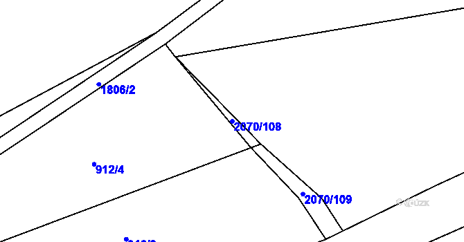 Parcela st. 2070/108 v KÚ Tečovice, Katastrální mapa