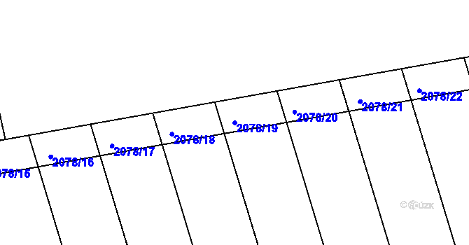 Parcela st. 2078/19 v KÚ Tečovice, Katastrální mapa