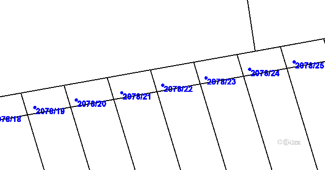 Parcela st. 2078/22 v KÚ Tečovice, Katastrální mapa