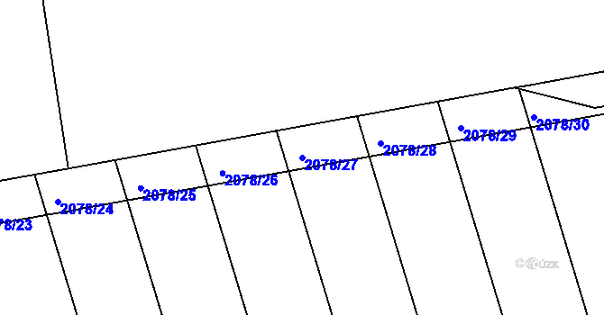 Parcela st. 2078/27 v KÚ Tečovice, Katastrální mapa
