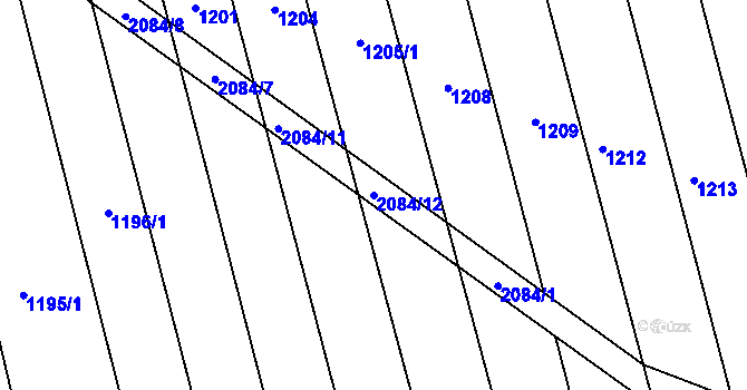 Parcela st. 2084/12 v KÚ Tečovice, Katastrální mapa