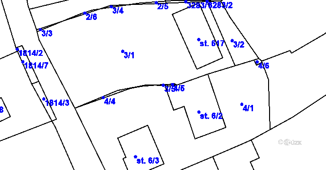 Parcela st. 3/5 v KÚ Tečovice, Katastrální mapa
