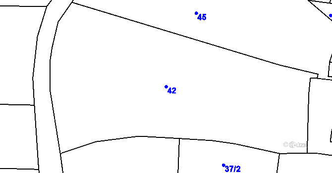 Parcela st. 42 v KÚ Lhotka u Zlína, Katastrální mapa