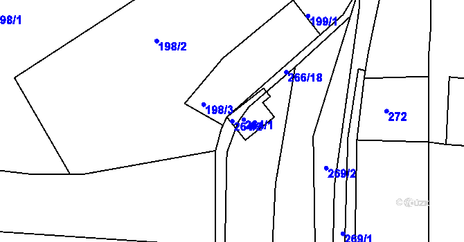 Parcela st. 264/2 v KÚ Lhotka u Zlína, Katastrální mapa
