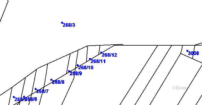 Parcela st. 268/12 v KÚ Lhotka u Zlína, Katastrální mapa