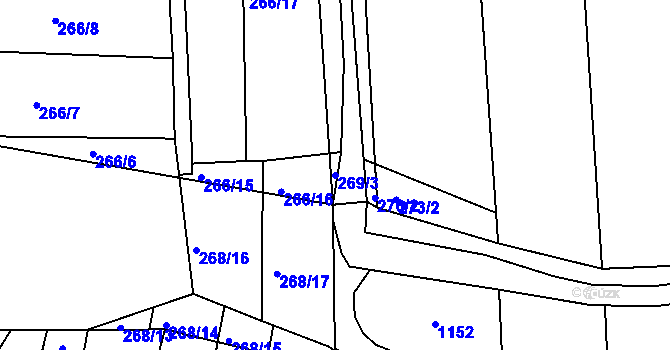 Parcela st. 269/3 v KÚ Lhotka u Zlína, Katastrální mapa