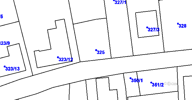 Parcela st. 325 v KÚ Lhotka u Zlína, Katastrální mapa