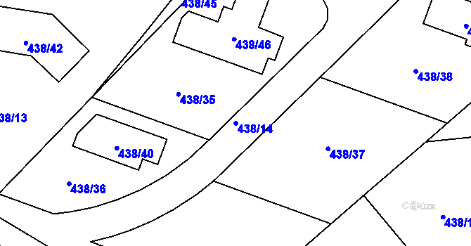 Parcela st. 438/14 v KÚ Lhotka u Zlína, Katastrální mapa