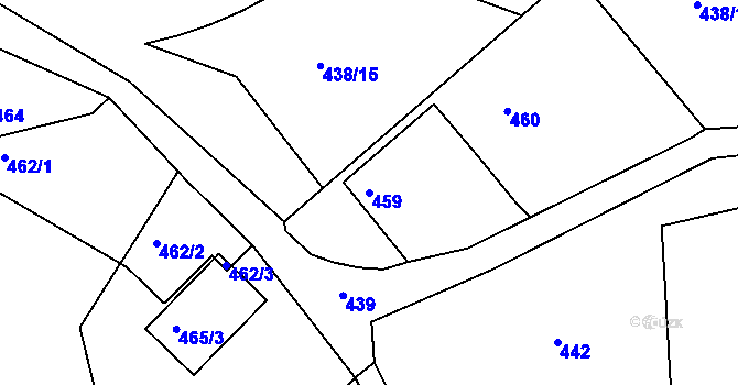 Parcela st. 459 v KÚ Lhotka u Zlína, Katastrální mapa