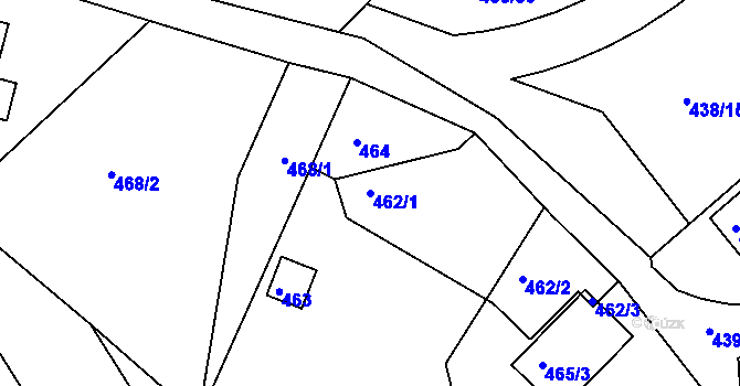 Parcela st. 462/1 v KÚ Lhotka u Zlína, Katastrální mapa