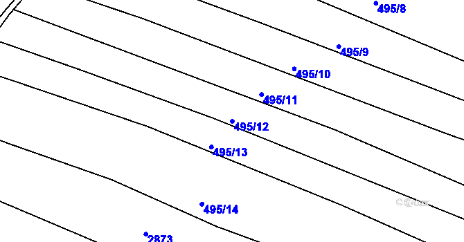 Parcela st. 495/12 v KÚ Lhotka u Zlína, Katastrální mapa