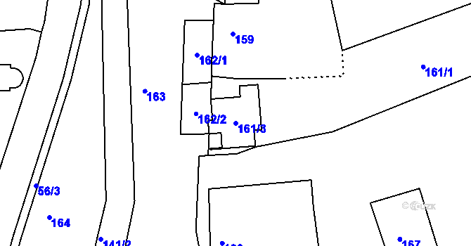 Parcela st. 161/3 v KÚ Lhotka u Zlína, Katastrální mapa