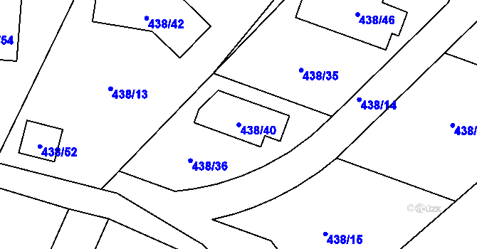 Parcela st. 438/40 v KÚ Lhotka u Zlína, Katastrální mapa