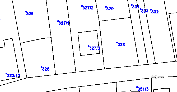 Parcela st. 327/3 v KÚ Lhotka u Zlína, Katastrální mapa