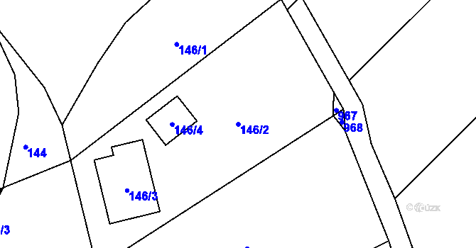 Parcela st. 146/2 v KÚ Lhotka u Zlína, Katastrální mapa