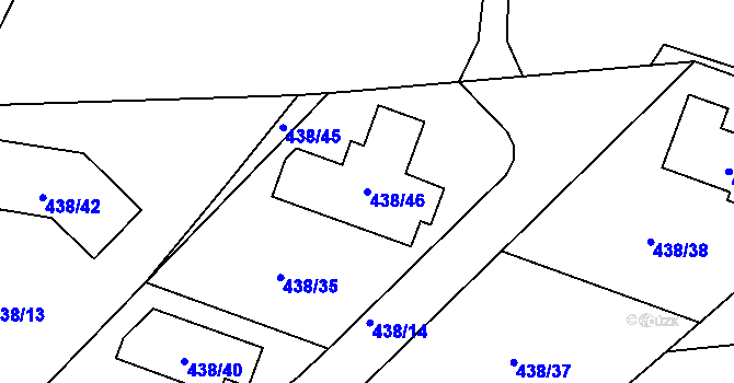 Parcela st. 438/46 v KÚ Lhotka u Zlína, Katastrální mapa