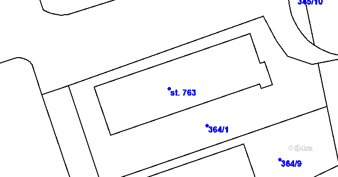 Parcela st. 763 v KÚ Louky nad Dřevnicí, Katastrální mapa