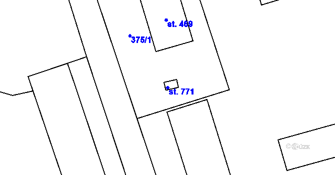 Parcela st. 771 v KÚ Louky nad Dřevnicí, Katastrální mapa