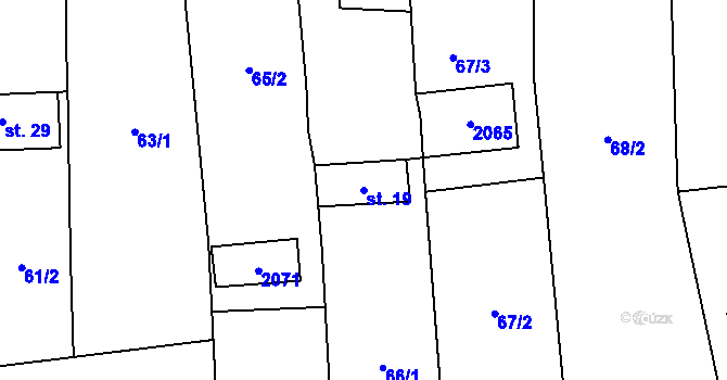 Parcela st. 19 v KÚ Louky nad Dřevnicí, Katastrální mapa