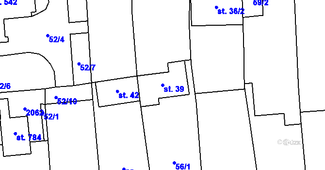 Parcela st. 39 v KÚ Louky nad Dřevnicí, Katastrální mapa