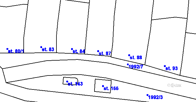 Parcela st. 87 v KÚ Louky nad Dřevnicí, Katastrální mapa