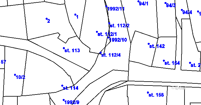 Parcela st. 112/4 v KÚ Louky nad Dřevnicí, Katastrální mapa