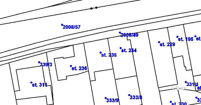 Parcela st. 235 v KÚ Louky nad Dřevnicí, Katastrální mapa
