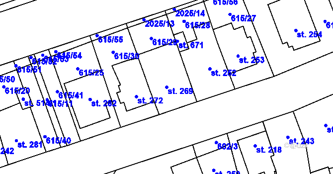 Parcela st. 269 v KÚ Louky nad Dřevnicí, Katastrální mapa