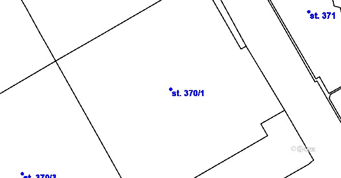 Parcela st. 370/1 v KÚ Louky nad Dřevnicí, Katastrální mapa
