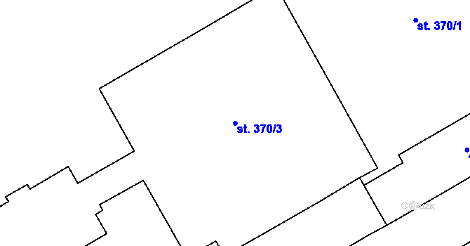 Parcela st. 370/3 v KÚ Louky nad Dřevnicí, Katastrální mapa